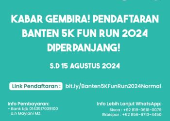 Pendaftaran Banten 5K Fun Run Diperpanjang, Cek Jadwal Terbaru Jangan Sampai Ketinggalan Lagi