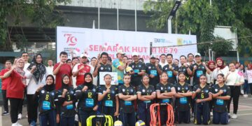 Puncak Perayaan HUT RI KE-79, PLN Bina Tim Voli Putri