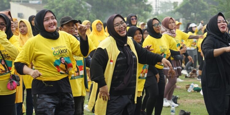 HUT Golkar Ke-60, DPD Partai Golkar Kota Serang Gelar Senam Bersama